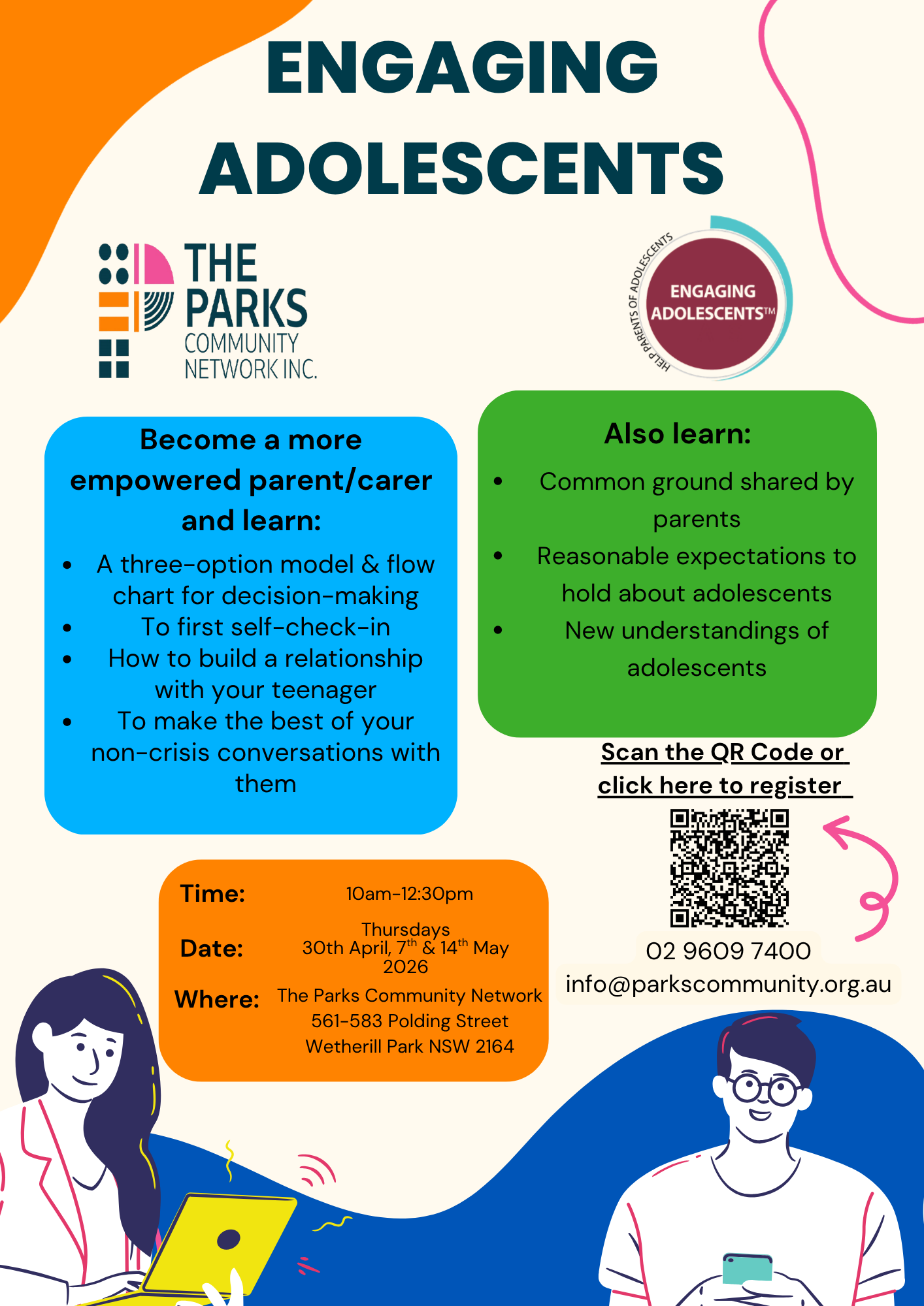 Engaging Adolescents Dated with QR Code Flyer